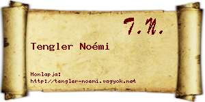 Tengler Noémi névjegykártya